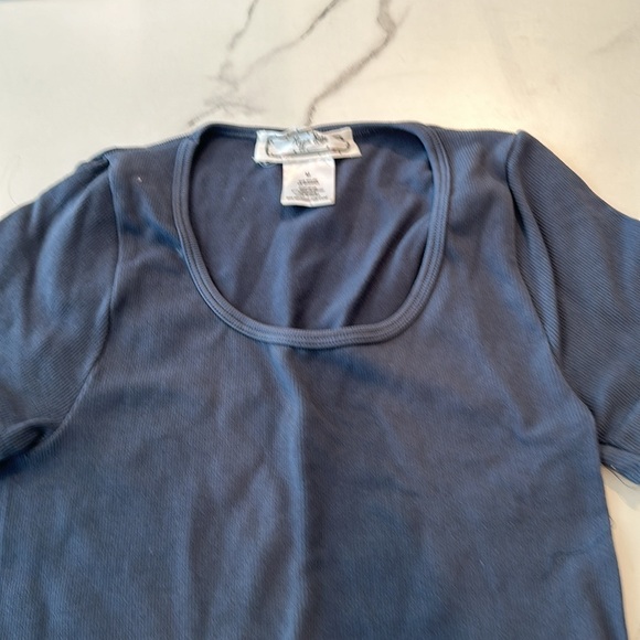 Hippie Rose dusty blue crop top, medium - Picture 3 of 5